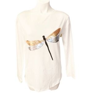Dragonfly Shirt Sequin Top